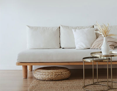 Residential white sofa